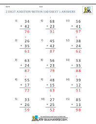 Preview images of the first and second (if there is one) pages are shown. 2 Digit Addition Worksheets