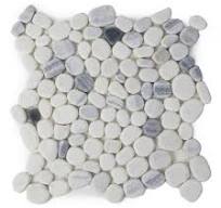 Chinese Zebra White 12X12 Honed Flat Pebble Mosaic