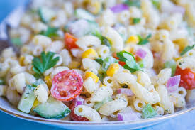Meanwhile, in a large bowl, combine the vegetables, vinegar, basil, oil, sugar, oregano, garlic, salt and pepper. Healthier Mayo Free Macaroni Salad She Likes Food