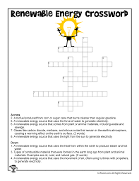 Clean Energy Crossword Worksheet For Kids Woo Jr Kids Activities In 2020 Renewable Energy Lessons Renewable Energy Projects Renewable Sources Of Energy