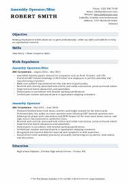 assembly operator resume samples