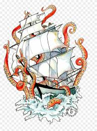For instance, at the hair parting (1). Nautical Vintage Kraken Flowy Racerback Tank Nautical Kraken Drawing Free Transparent Png Clipart Images Download