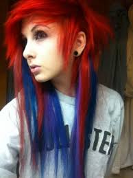 Greetings and salutations, fellow hair dye chameleon! Red Blue Dyed Hair Pretty Blue And Red Hair Scene Hair Beautiful Hair