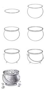1280x720 how to draw a pot of gold for st. Step By Step Drawing A Pot O Gold Step By Step Drawing Drawings Still Life Drawing