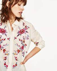 Shop women's zara white cream size s tops at a discounted price at poshmark. Image 5 Of Floral Embroidery Shirt From Zara Rubashka