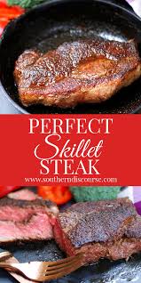 Instructions Heat Oil In Cast Iron Skillet On Stove Top Over Medium Heat Add 1 2 Tsp Salt To Skillet Cover One In 2020 Skillet Steak Steak On Stove How To Cook Steak