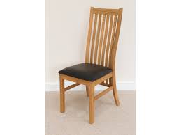 Lichfield Solid Oak Dining Room Chair With Black Leather Pad Red Churchill