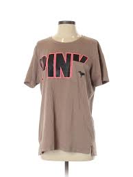 Details About Victorias Secret Pink Women Brown Short Sleeve T Shirt Sm Petite