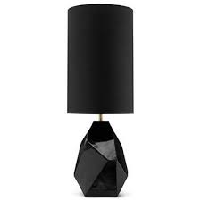 Lighting Modern Drama Faceted Table Lamp I Jcpenney Black Faceted Lamp Glossy Black Table Lamp Geometric Black Lamps Faceted Lamp Decorative Table Lamps