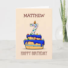 Images 7 year old boy birthday cake homemade birthdays. 7 Year Old Cake Birthday Cards Zazzle