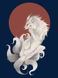 Vector Nine Tailed Fox Hand Painted Demon Fox Nine Tail Fox Png And Vector Nine Tailed Fox Naruto Fox Art Nine Tailed Fox