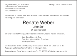 ▻ bit.ly/2d8bwbd join the conversation! Traueranzeigen Von Renate Weber Schwaebische De Trauerportal