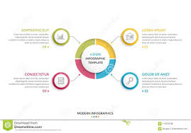 Circle Infographics Four Elements Stock Vector