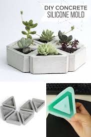 Succulent concrete container idea there are so many diy projects with concrete and these cute mini planters are one of my favorite. Cute Concrete Triangle Planters Perfect Silicone Mold To Make Small Succulent Or Cacti Flower Pots Best Customizable Diy Flower Pots Concrete Diy Flower Pots