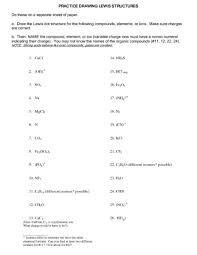 This worksheet has 34 problems to solve. Practice Drawing Lewis Structures Worksheet For 9th 12th Grade Lesson Planet