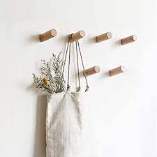 Amazon Com Homedo Natural Wooden Coat Hooks Wall Mounted Vintage Single Organizer Hangers Handmade Craft Wooden Coat Hooks Coat Hooks Wall Mounted Hat Hanger