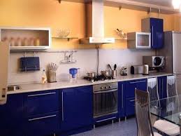 Optimistic Orange Color For Modern Interior Decorating Interior Design Kitchen Blue Kitchen Decor Kitchen Cabinet Design