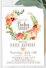 Gold Girl Baby Shower Invitations Peach And Gold Girl Baby Etsy Gold Bridal Shower Invitations Wedding Shower Invitations Baby Shower Invites For Girl