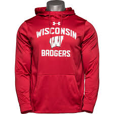 Under Armour Wi Badgers Fleece Hooded Sweatshirt Red 3x