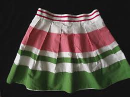 Details About Johnnie B Pleated Skirt 24 R Girls 9 10 Years Green White Pink Stripe