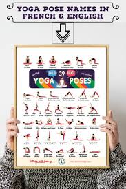 39 Yoga Poses In French And English Printable Pdf Yoga Poses Chart Yoga Chart Learn Yoga