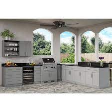 Weatherstrong Assembled 15x30x12 In Miami Open Back Outdoor Kitchen Wall Cabinet With 1 Door Right In Rustic Gray Wsw1530r Mrg The Home Depot Rustic Outdoor Kitchens Outdoor Kitchen Design Layout Outdoor Kitchen