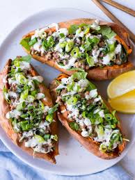 Vegan Stuffed Sweet Potato With Creamy Lentils Recipe Vegan Recipes Healthy Vegan Sweet Potato Healthy Recipes