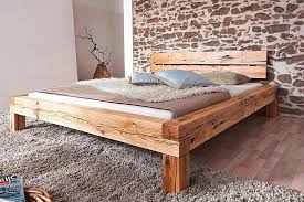 Massivholz Bett 160x200 Balkenbett Rustikal Doppelbett Wildeiche Geolt Holzbalken Bett Bett Selber Bauen Bett 180x200