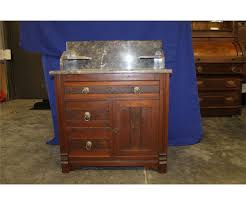antique mahogany marble top dry sink