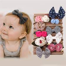 10pcs Set Baby Girl Headbands Bows Kids Newborn Head Band Hairband For Girls Turban Haarband Toddler Baby Hair Accessories Hair Accessories Aliexpress
