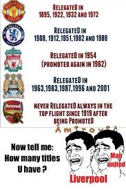 Troll liverpool 41 42 mu, leicestercity 3 1 liverpool. Relegation Liverpool Chelsea Manchester United City Arsenal Manchester United City Liverpool Arsenal