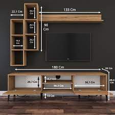 rani a10 duvar rafli kitaplikli tv unitesi duvara monte dolapli metal ayakli tv sehpasi ceviz m16 dekorazon wall tv unit design tv wall design tv wall decor