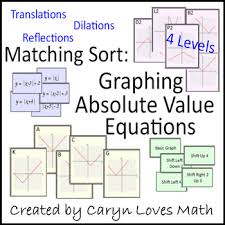 Matching Absolute Value Graphs To Their Equations This Activity Has 3 Parts And 4 Levels Translations Ref Absolute Value Super Teacher Worksheets Graphing