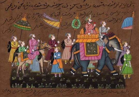 Indian Miniature Art - Rajasthani Paintings - Procession - Posters by Tallenge Store | Buy Posters, Frames, Canvas & Digital Art Prints | Small, Compact, Medium and Large Variants
