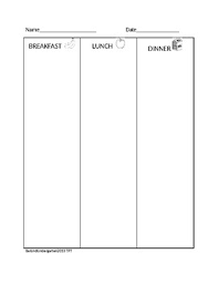 meal sorting categorizing chart breakfast lunch dinner sequence