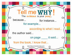 show me the evidence anchor chart to help students use