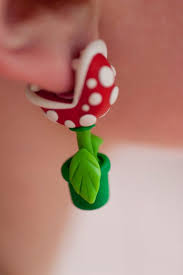 小心食人花咬耳朵 可愛瑪莉歐系列造型耳環 大人物 49516 geek jewelry custom earrings cute earrings
