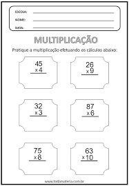 Atividades De Matematica 4Âº Ano Toda Materia