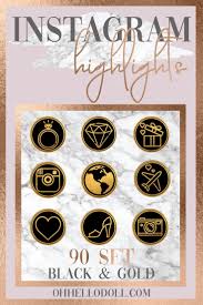 Birthday Cake Icons Birthday Instagram Highlight Cover Black 90 Instagram Story Highlight Icon Covers Gold Foil Black Ultimate Value Pack Story Highlights Instagram Story Instagram Highlight Icons
