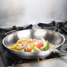 Vigor 12 Stainless Steel Fry Pan With Aluminum Clad Bottom And Helper Handle Pan Frying Pan Fries