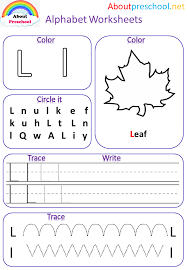 Letters and the alphabet worksheets for preschool and kindergarten. Alphabet Worksheets L About Preschool