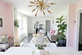 A dining area is a more intimate space and you want the lighting to be about three feet above the tabletop or six feet off the floor, she adds. Laura S Front Dining Room Before After A Beautiful Mess