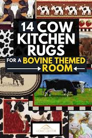 Gold accents including the brass faucet and cabinet hardware bring the bling. 12 Cow Kitchen Rugs For A Bovine Themed Room Home Decor Bliss