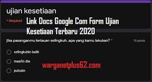 Link ujian tes seme uke form google docs 2020. Link Tes Kesetiaan Link Tes Ujian Terlucu Docs Google Form Terbaru You Are On Page 1of 15 Dariodeviaje