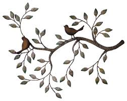 Compare prices on giant wall stickers in furniture. 24 Branches Birds Decorative Metal Wall Sculpture Traditional Metal Wall Art By Pier Surplus Houzz