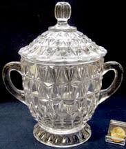 Vintage eapg clear cream and sugar bowl floral pattern. Early American Pattern Glass Victorian Sugar Bowls For Sale