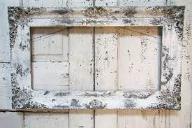 Large Wood Painted Frame Wall Decor Gray And White Painted Etsy Frames On Wall Wood Painted Frames Picture Frame Wall