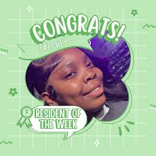 Congratulations to our residents of the week ✨ Ground Floor Val Basler  Year: Junior Major: History/Psych Fun fact : I'm from florida First Floor  John Condon Senior political science major Fun fact: