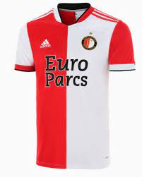 Nur logos und sponsor sorgen in gold für einen farbklecks. Feyenoord Rotterdam Trikot 21 22 Heim Lowensport