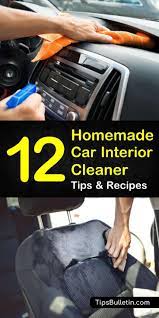 Mix equal parts white vinegar and water. Homemade Car Interior Cleaner Recipes 12 Tips For Cleaning Cleaning Car Interior Car Upholstery Cleaner Car Interior Cleaners